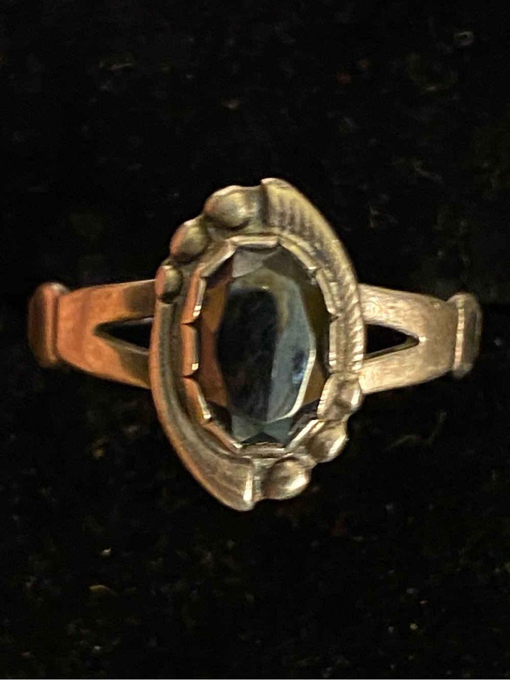 Vintage Wheeler Signed 925 Sterling Silver Black Onyx Ring Size 8.25
